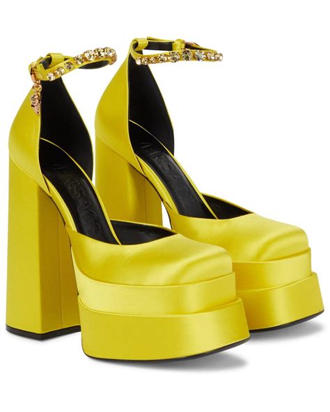 satin platforms versace|Versace platform shoes.